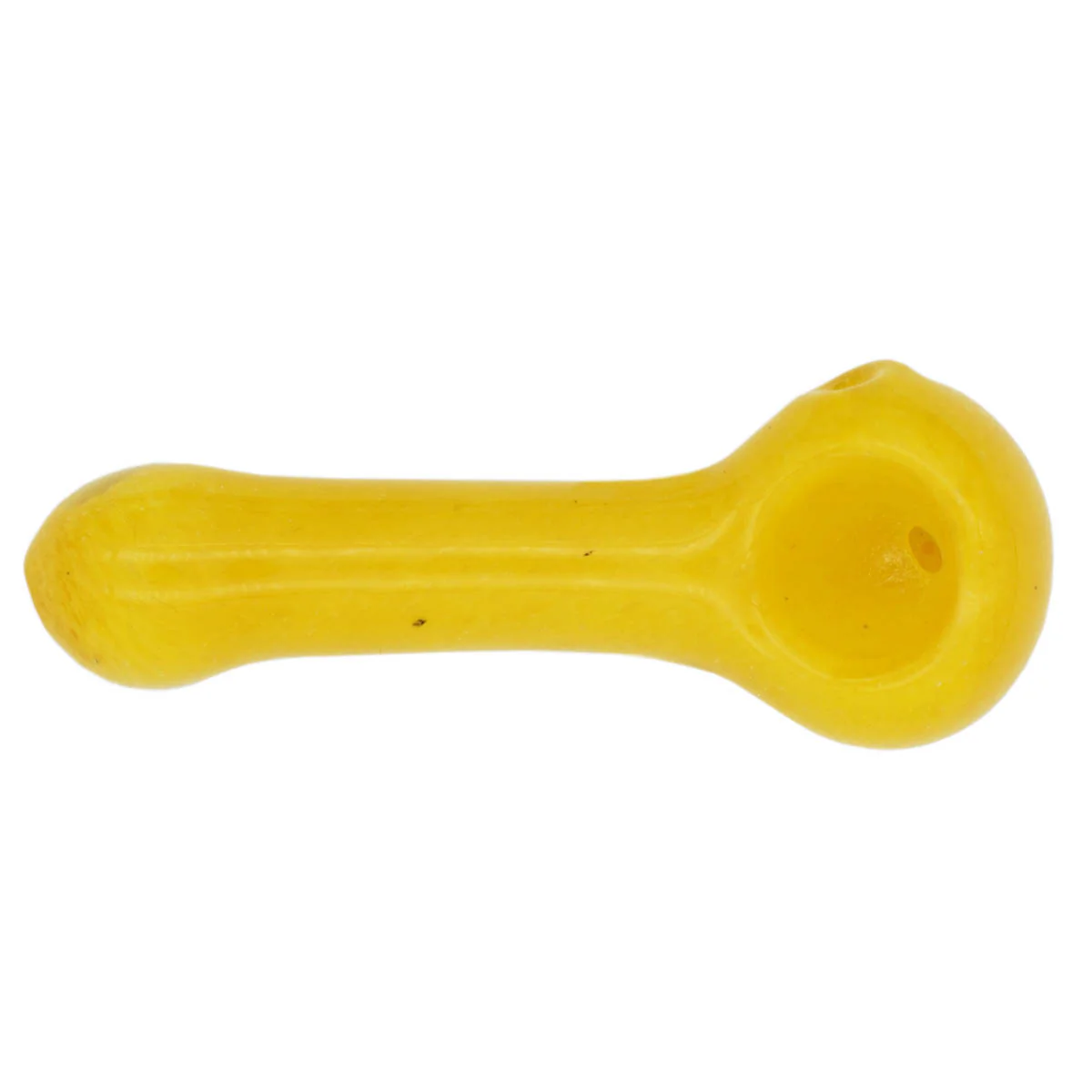 Glass Spoon Pipe - Solid Yellow - Image 3