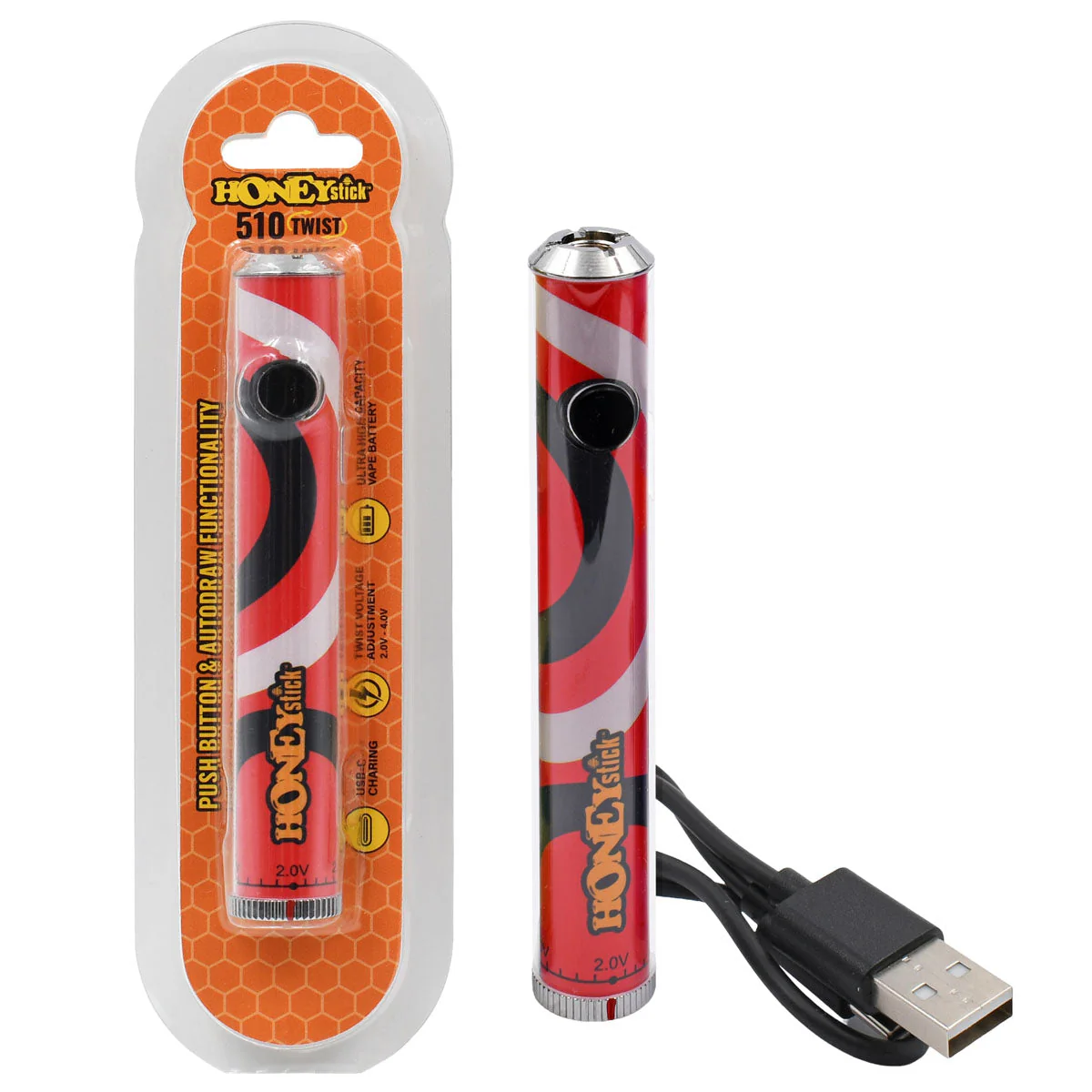 Honeystick Designer Twist 510 Thread Cart Vape Pen Battery - Image 13