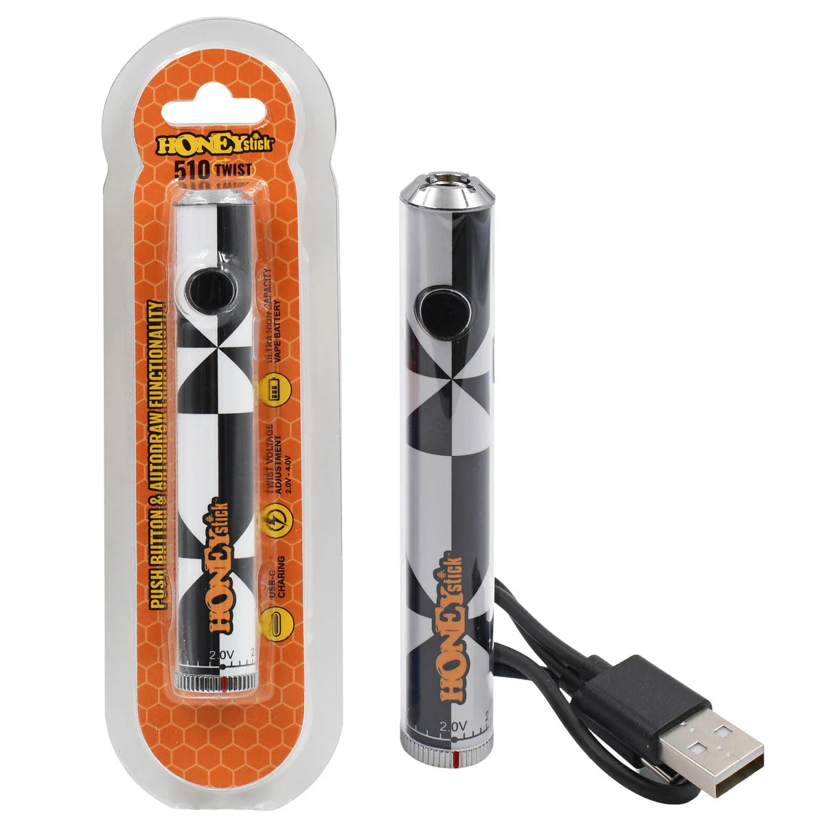 Honeystick Designer Twist 510 Thread Cart Vape Pen Battery - Image 14
