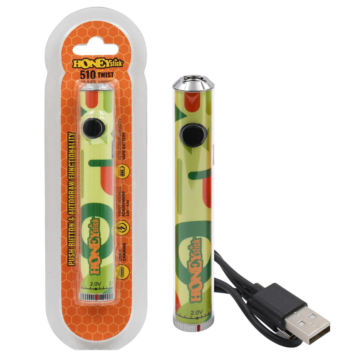 Honeystick Designer Twist 510 Thread Cart Vape Pen Battery - Image 16