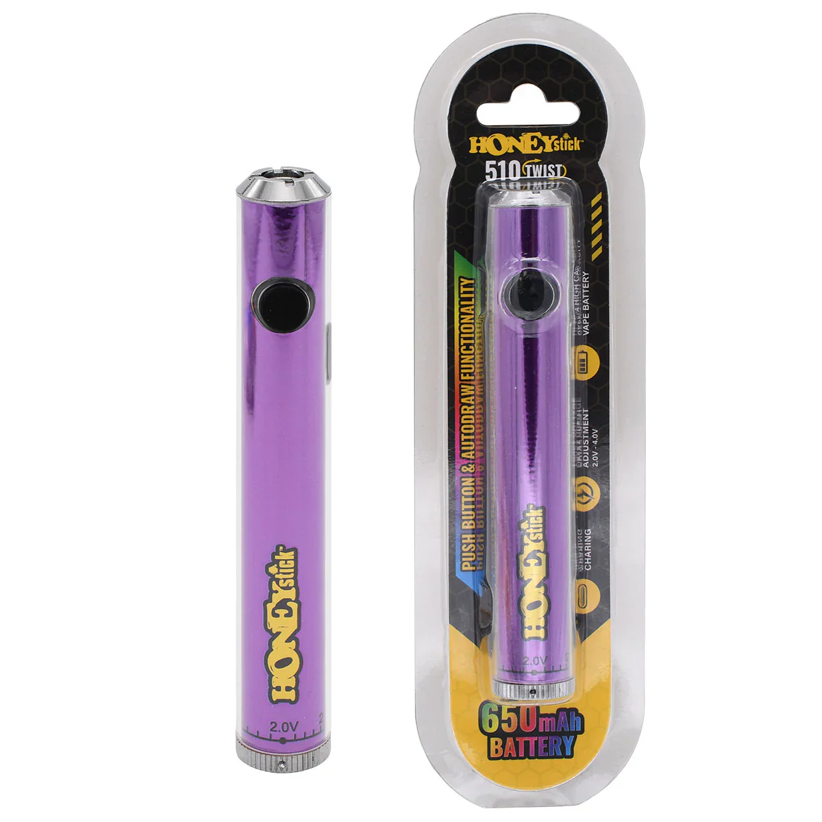Honeystick Designer Twist 510 Thread Cart Vape Pen Battery - Image 22
