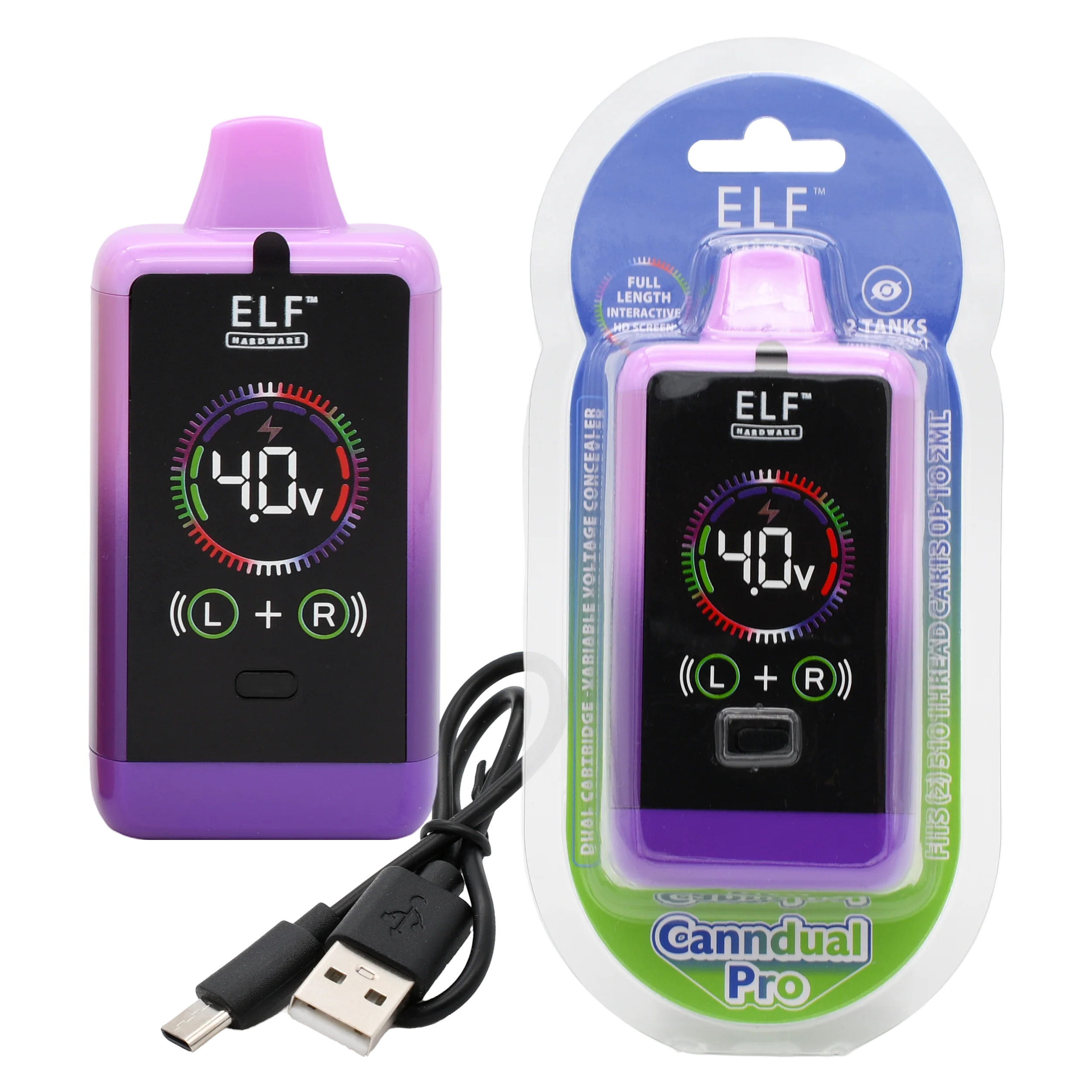 ELF Canndual Pro Discreet Dual 510 Thread Vape Cart Battery - Image 11