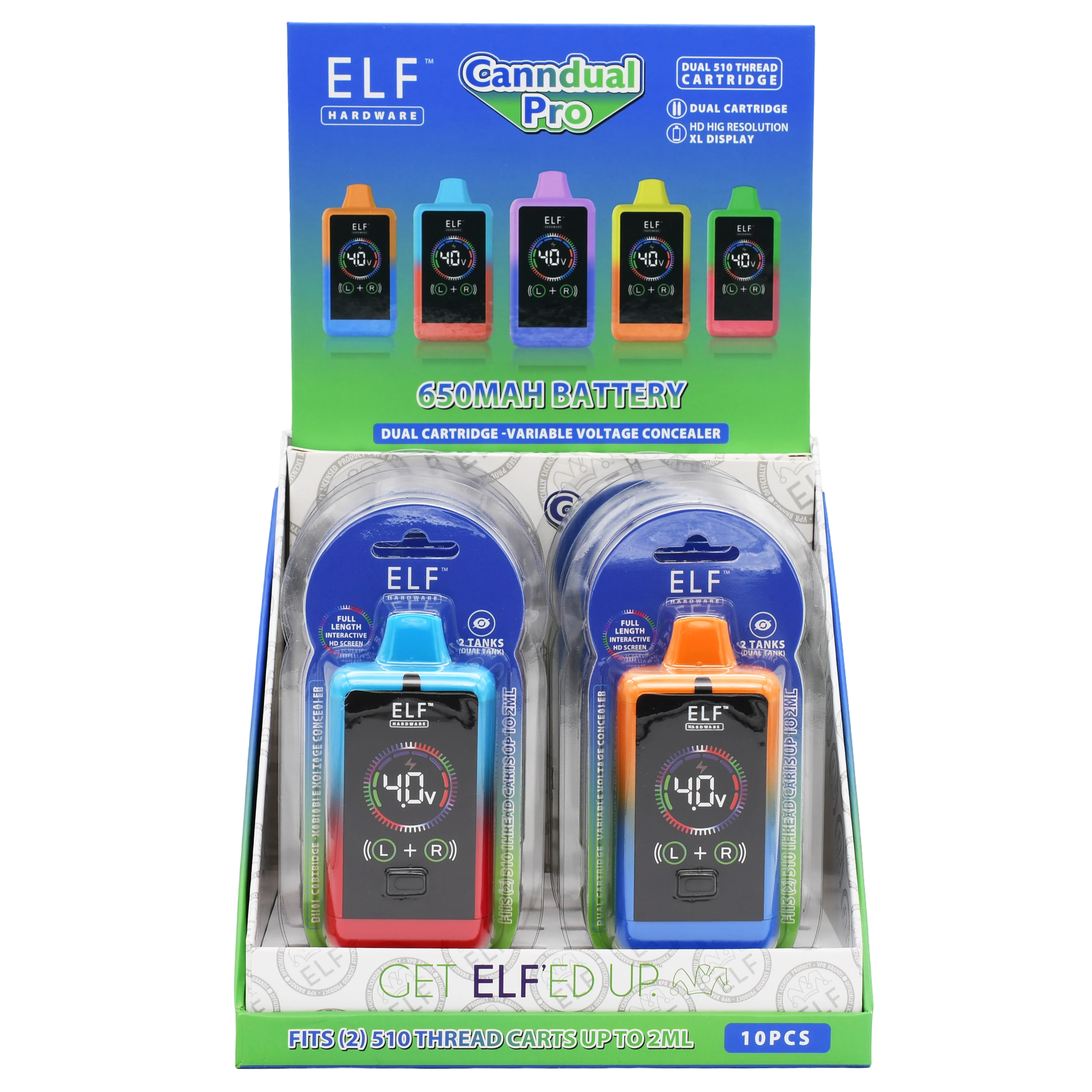 ELF Canndual Pro Discreet Dual 510 Thread Vape Cart Battery - Image 18