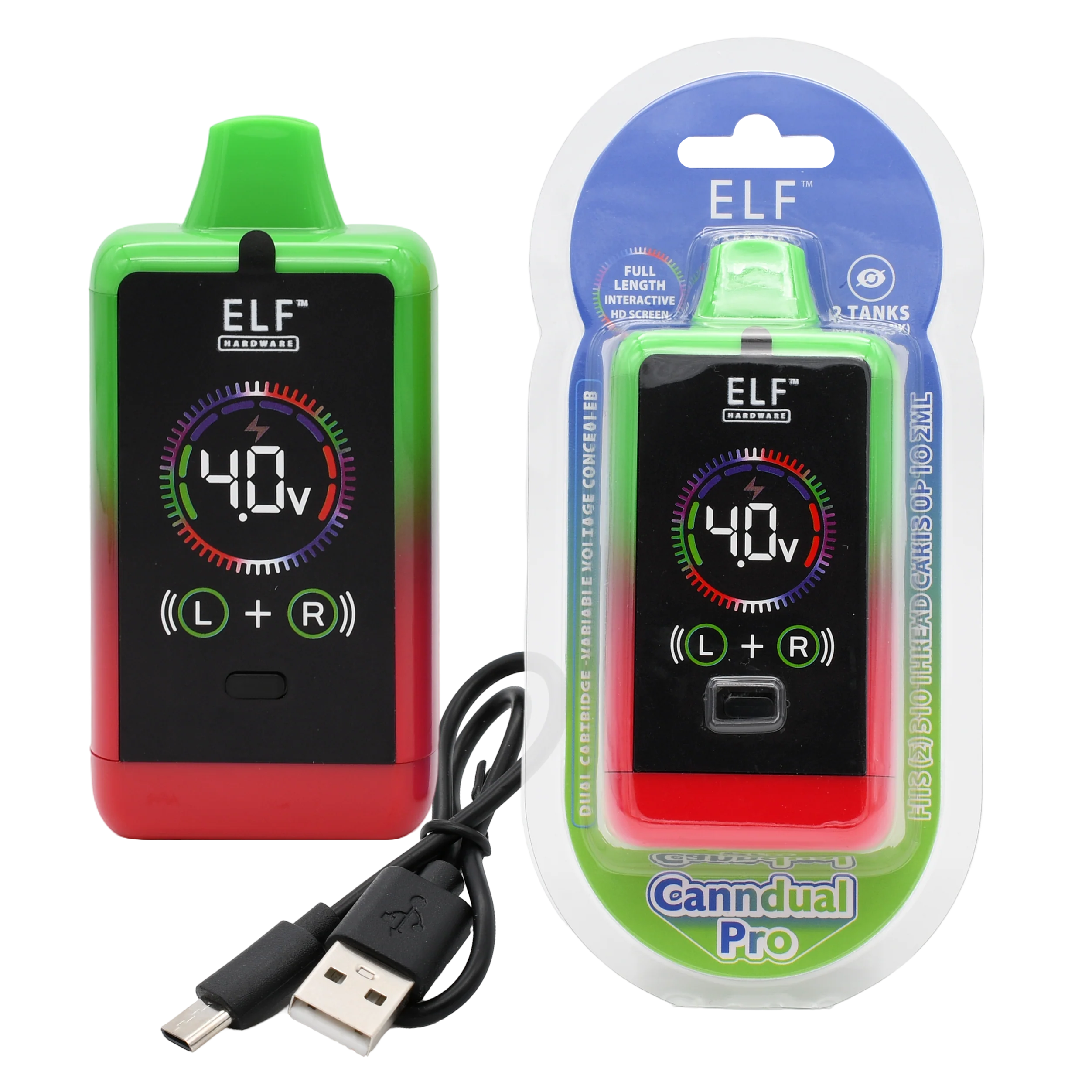 ELF Canndual Pro Discreet Dual 510 Thread Vape Cart Battery - Image 5