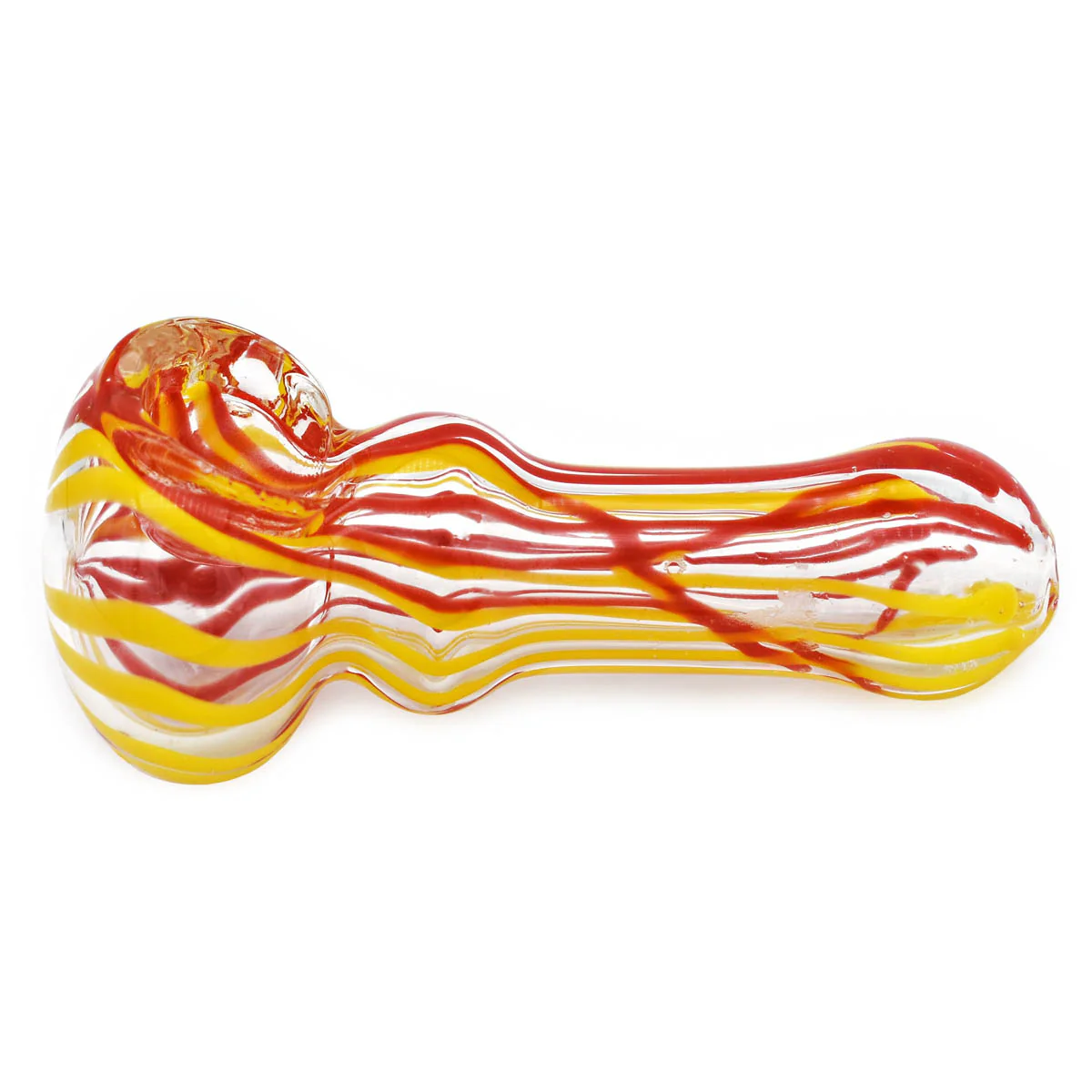 Small Glass Spoon Pipe - Fire Lines - Image 3