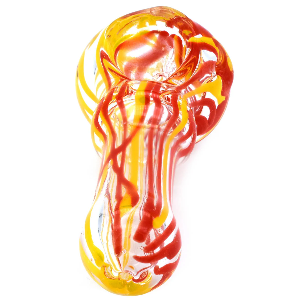 Small Glass Spoon Pipe - Fire Lines - Image 4