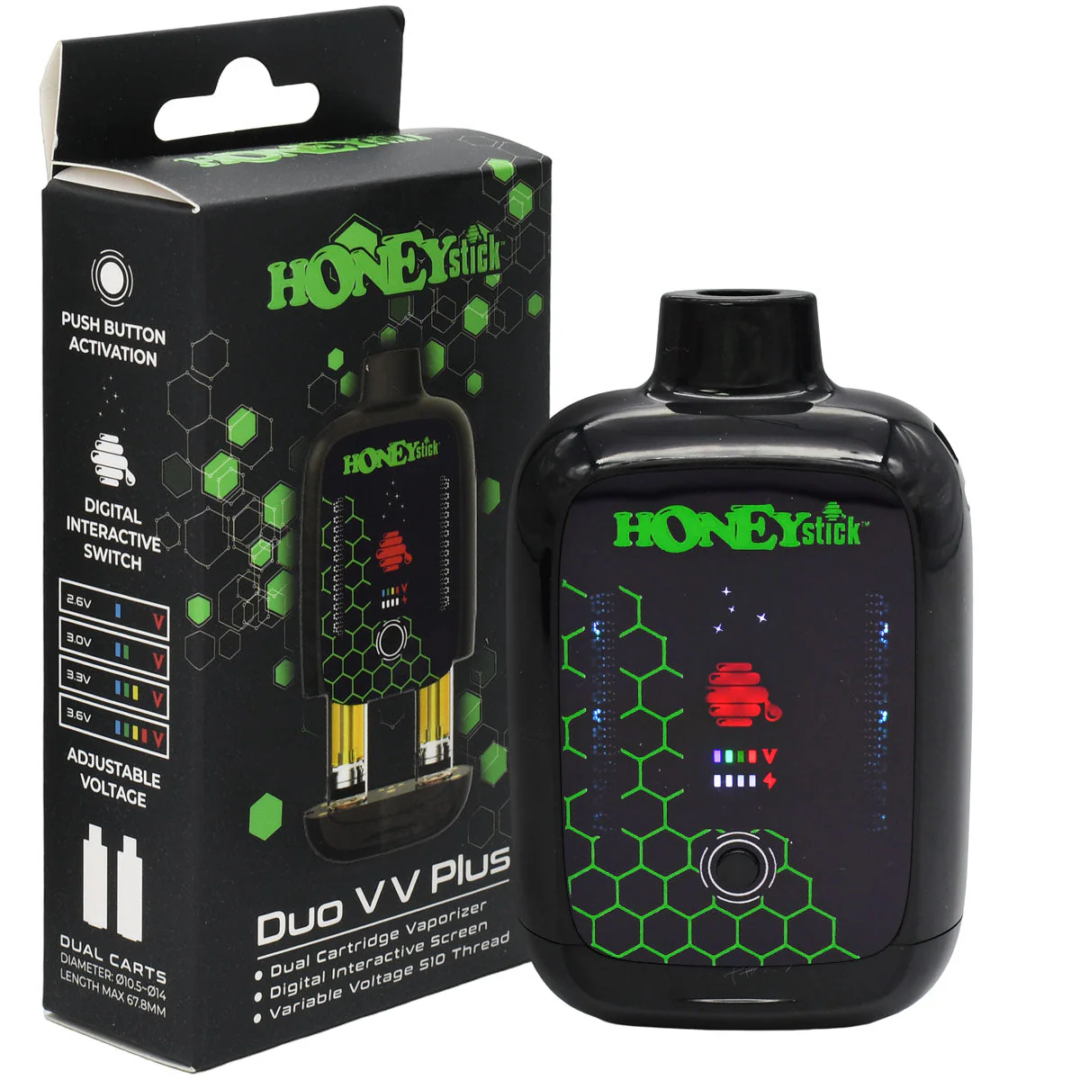 Honeystick DUO VV PLUS 510 Thread Vape Cart Battery - Image 8