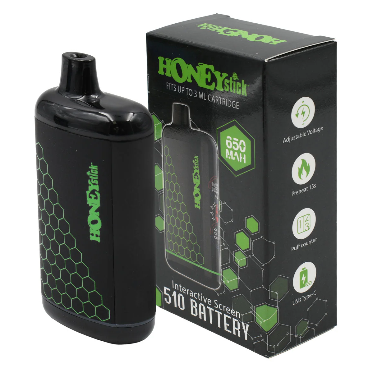 HoneyStick Interactive 510 Thread Vape Cart Battery - Image 18