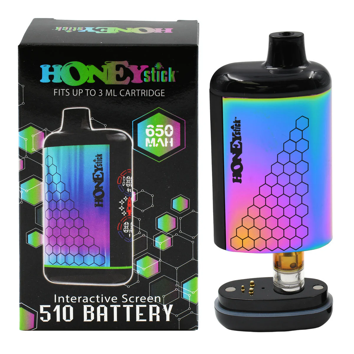 HoneyStick Interactive 510 Thread Vape Cart Battery - Image 4