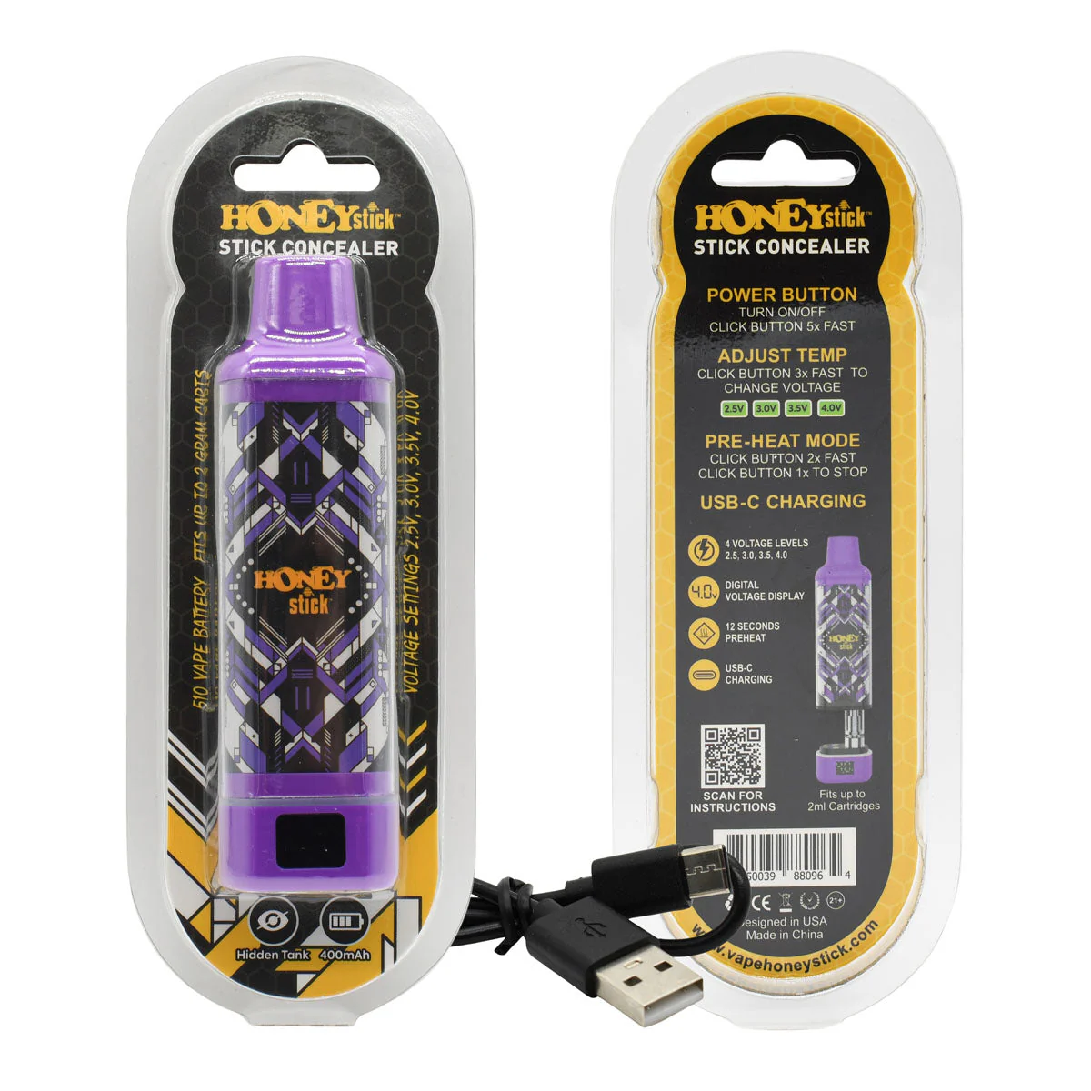 HoneyStick Stick Concealer 510 Thread Vape Cart Battery - Image 14