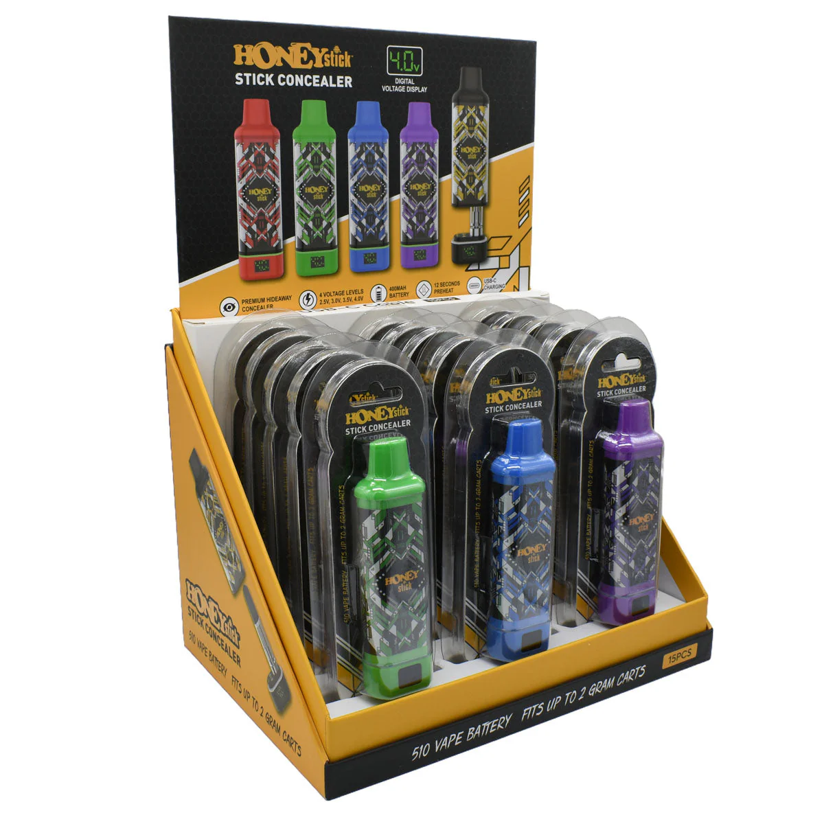 HoneyStick Stick Concealer 510 Thread Vape Cart Battery - Image 19