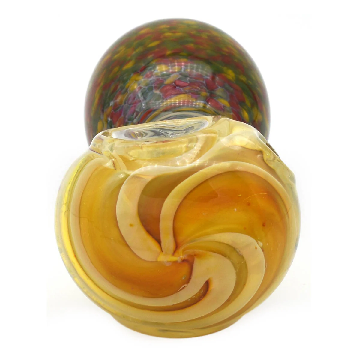 Large Glass Spoon Pipe - Rasta Confetti - Image 5