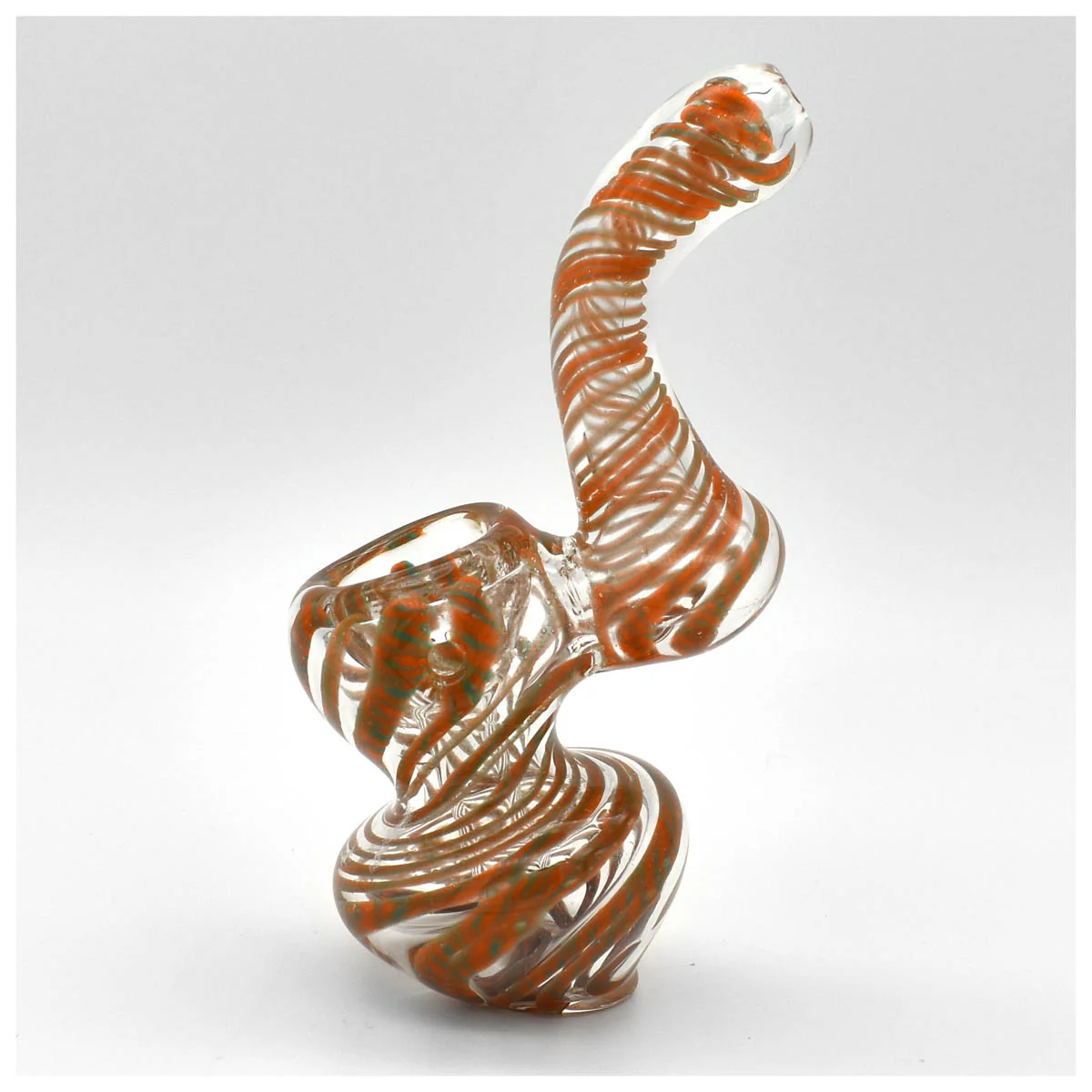 Glass Bubbler - Red Swirl - Image 2