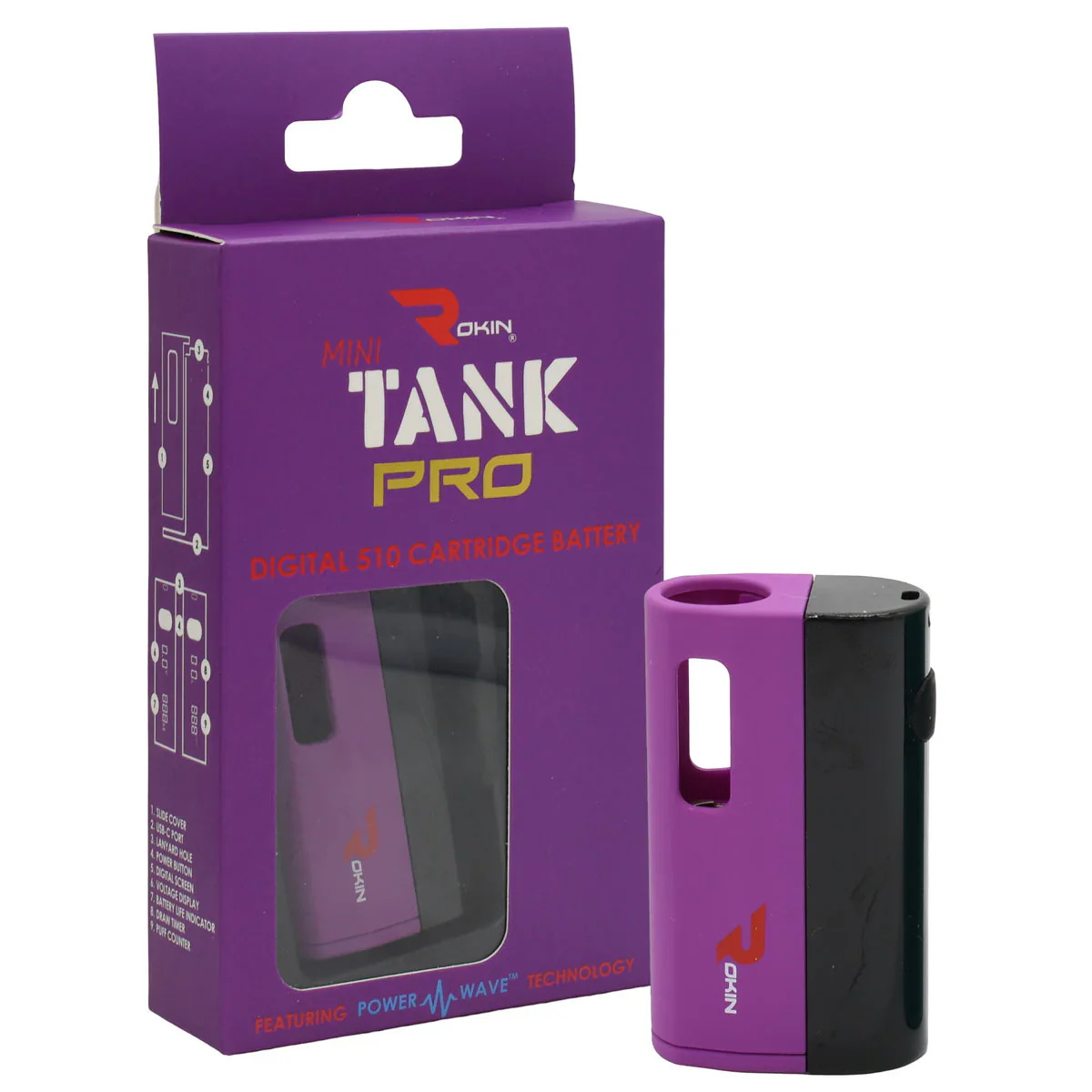 Rokin TANK PRO 510 Thread Vape Cart Battery - Image 17