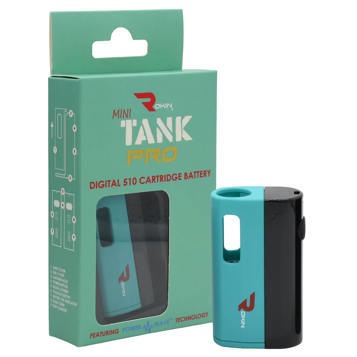 Rokin TANK PRO 510 Thread Vape Cart Battery - Image 5