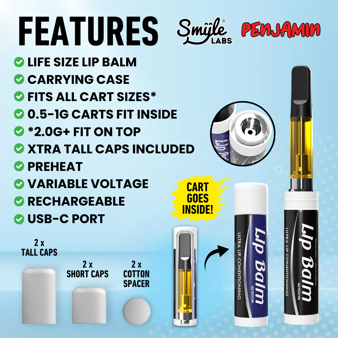 Smyle Labs Lip Balm Discreet 510 Thread Cart Vape Pen Battery - Image 5